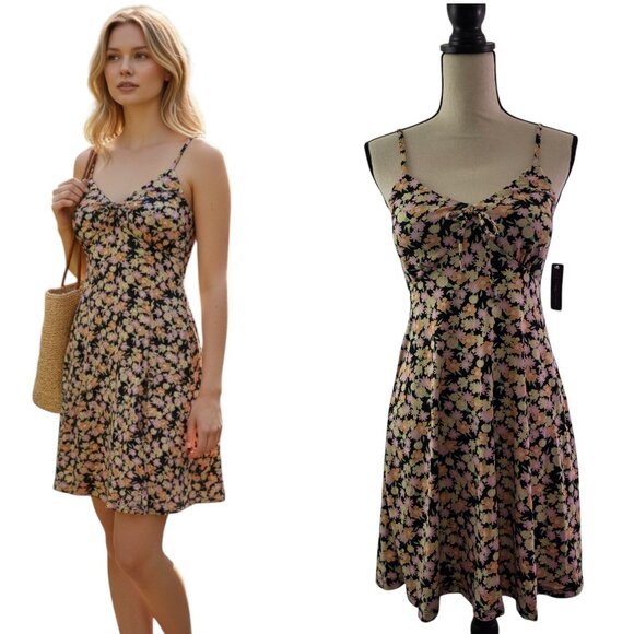 No Boundaries Dresses & Skirts - No Boundaries Adjustable Spaghetti Strap Floral Print Dress - Size Medium NWT